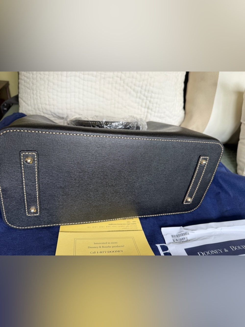 Dooney & Bourke Black Leather “Willa” Zip-Top Satchel - Picture 7 of 11